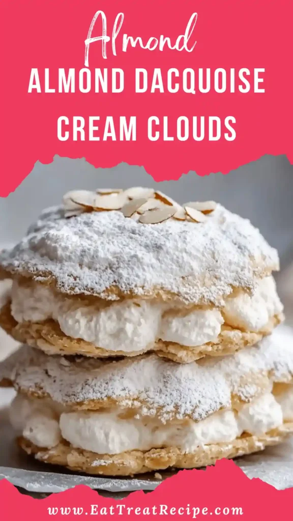 Almond Dacquoise Cream Clouds minimalist French almond dessert