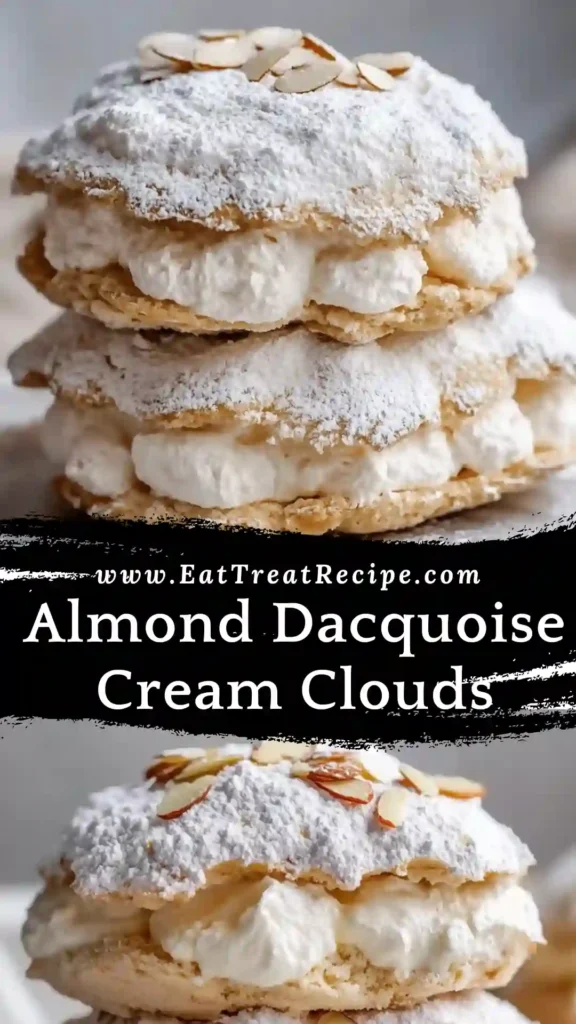 Almond Dacquoise Cream Clouds minimalist French almond dessert
