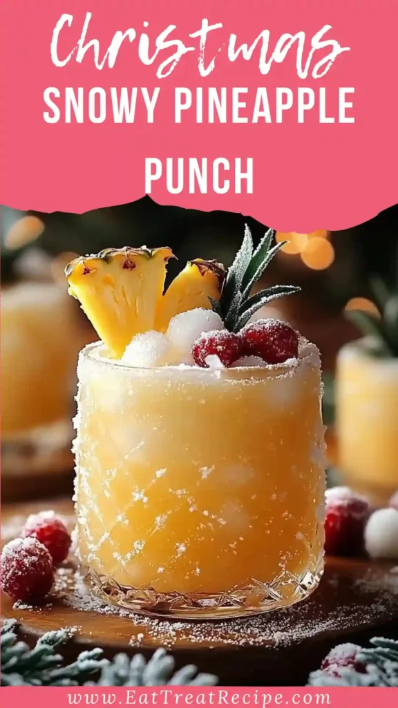 Minimalist snowy pineapple punch in modern glassware