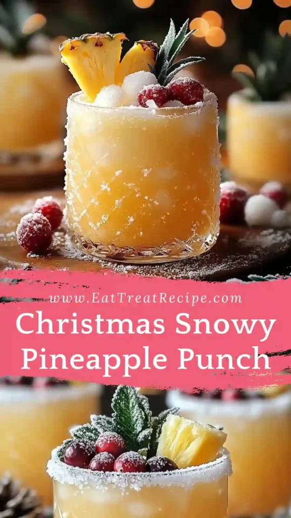 Minimalist snowy pineapple punch in modern glassware