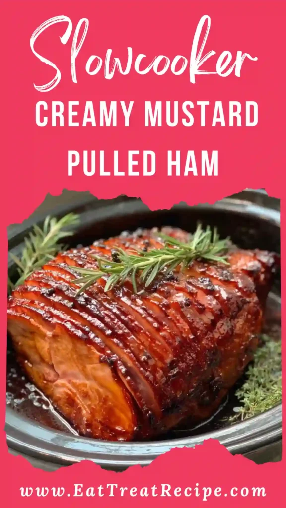 Slowcooker creamy mustard pulled ham modern comfort food