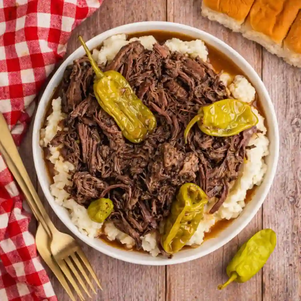 Crockpot Mississippi Pot Roast Recipe served tender and fall-apart