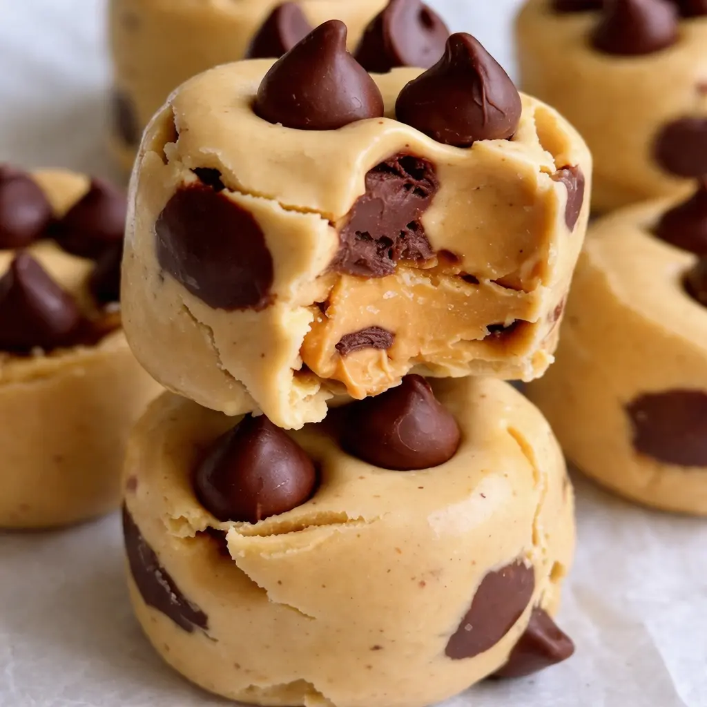 Frozen Greek Yogurt Peanut Butter Bites arranged in a minimalist style