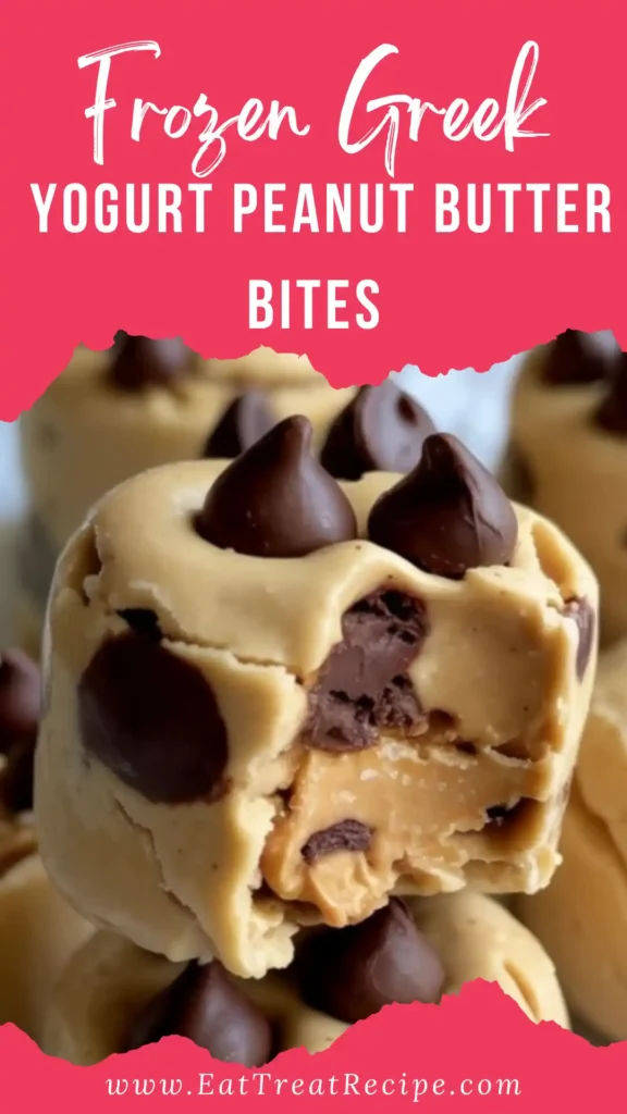 Frozen Greek Yogurt Peanut Butter Bites arranged in a minimalist style