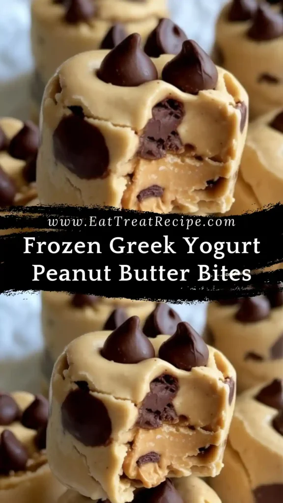 Frozen Greek Yogurt Peanut Butter Bites arranged in a minimalist style