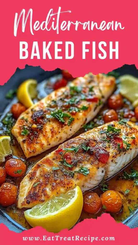 Mediterranean Baked Fish with vegetables and olive oil