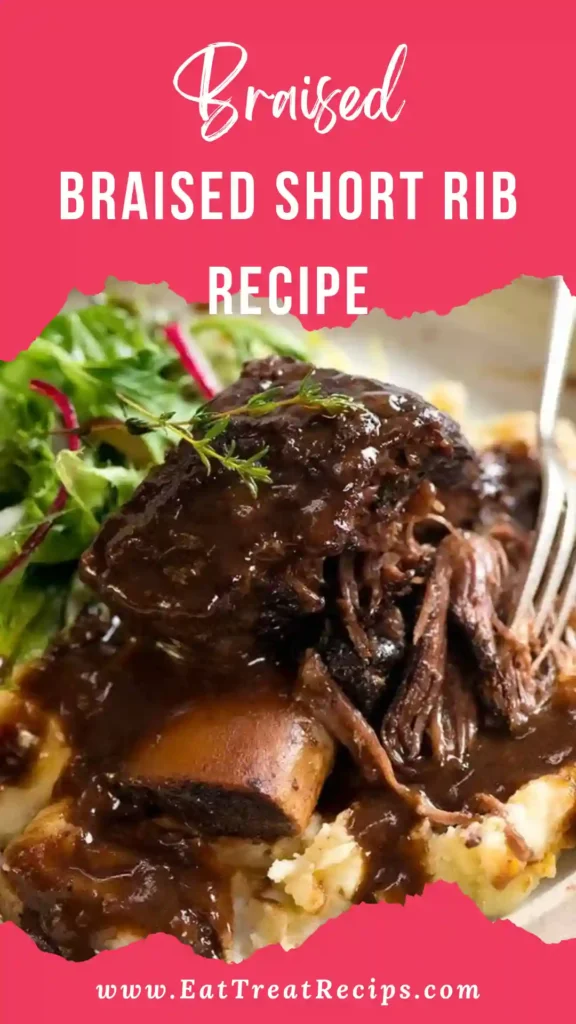 Braised Short Rib cooked in Dutch oven with rich red wine sauce