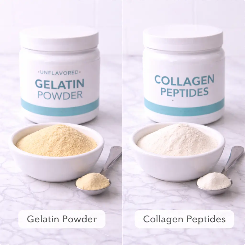 Gelatin thickens while collagen peptides remain liquid