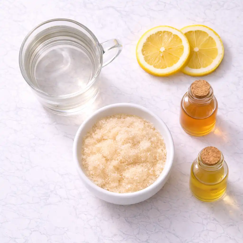 Ingredients for gelatin recipe for weight loss including unflavored gelatin and lemon