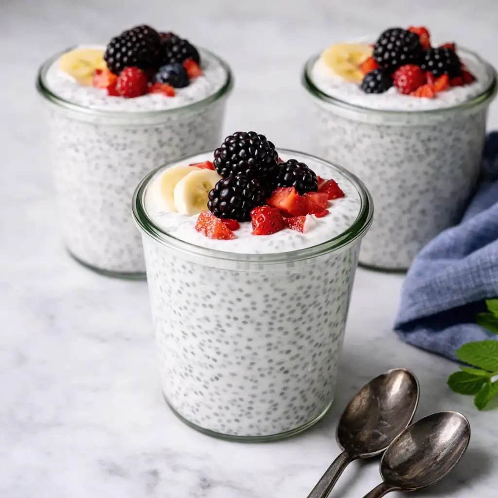 yogurt with chia seeds benefits for female shown in healthy breakfast bowl