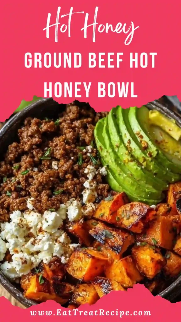 Serving ground beef hot honey bowl high protein healthy dinner