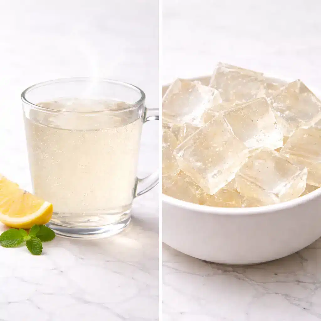 Jello Weight Loss Recipe ingredients flat lay