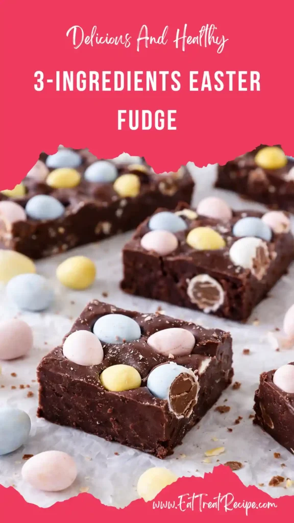 3 ingredient easter fudge mini eggs chocolate squares colorful