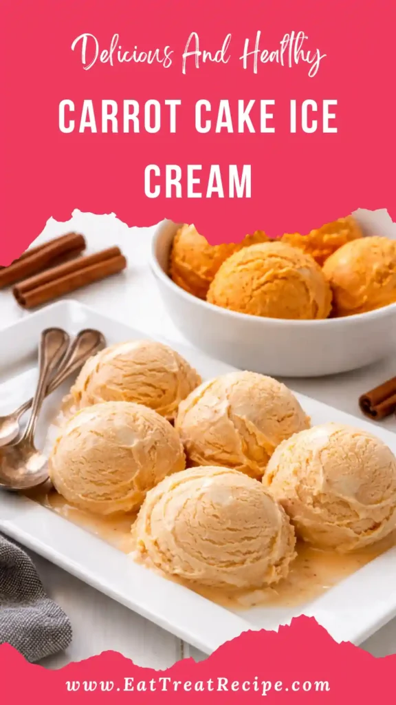 Carrot cake ice cream scoop with cream cheese swirl