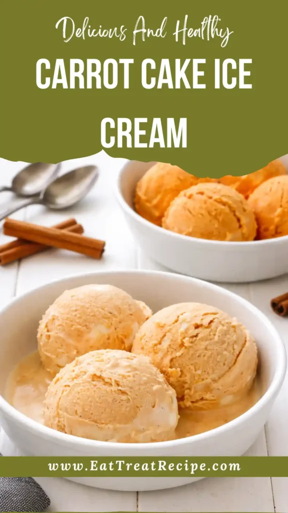 Carrot cake ice cream scoop with cream cheese swirl