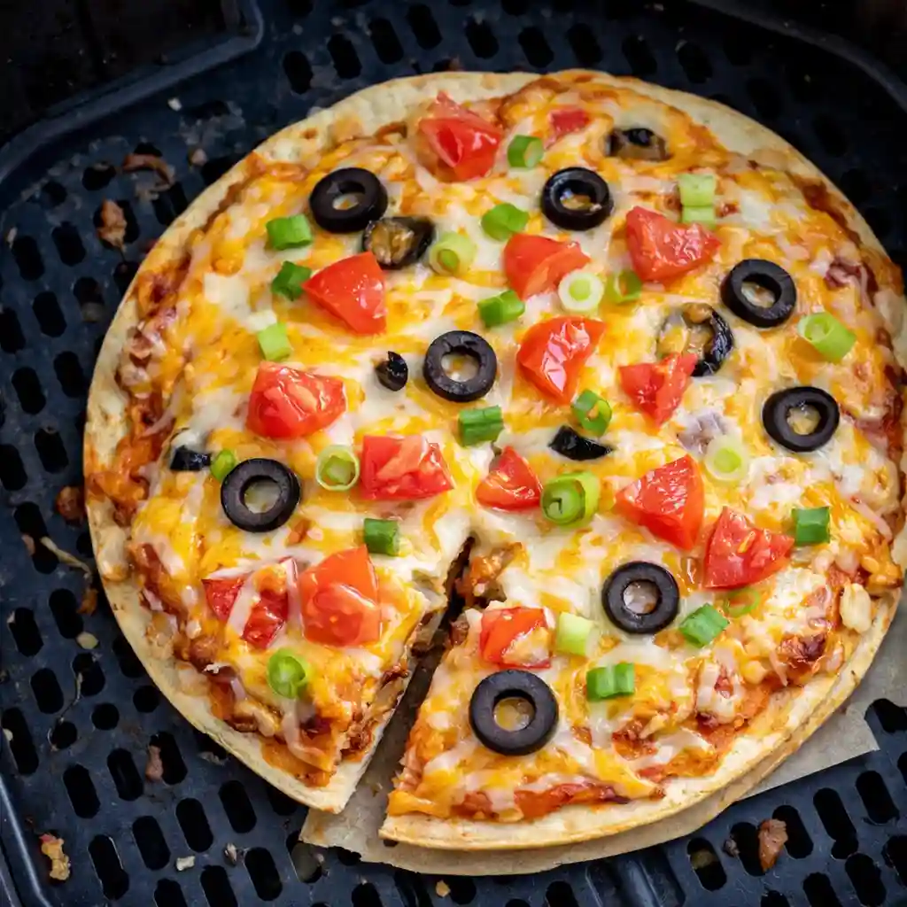 How to make Mexican pizza in air fryer crispy layered taco bell copycat