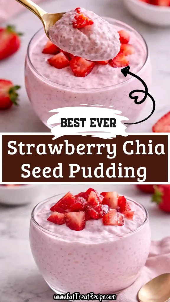 high protein strawberry cheesecake chia seed pudding creamy jar