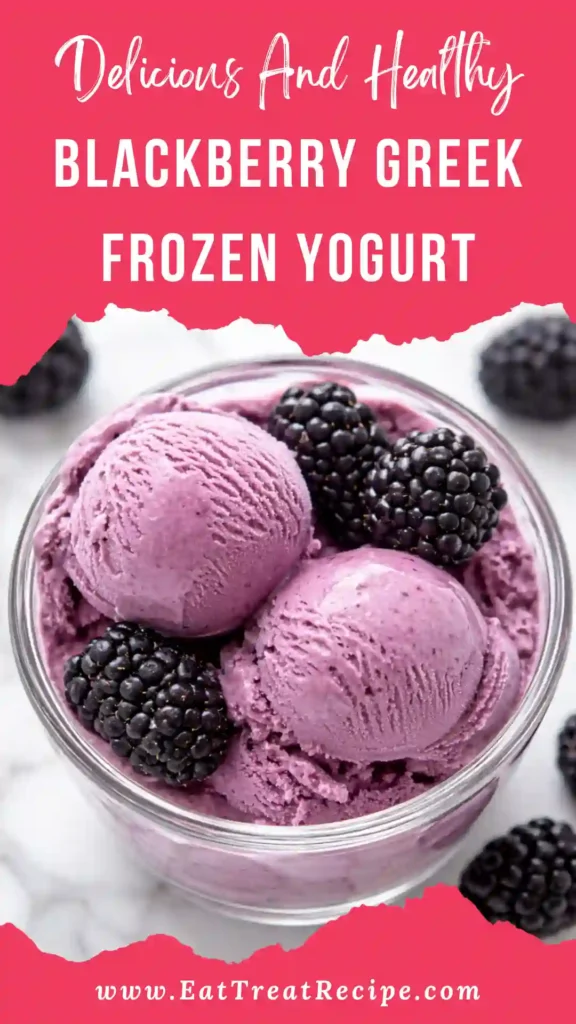blackberry Greek frozen yogurt with fresh blackberries