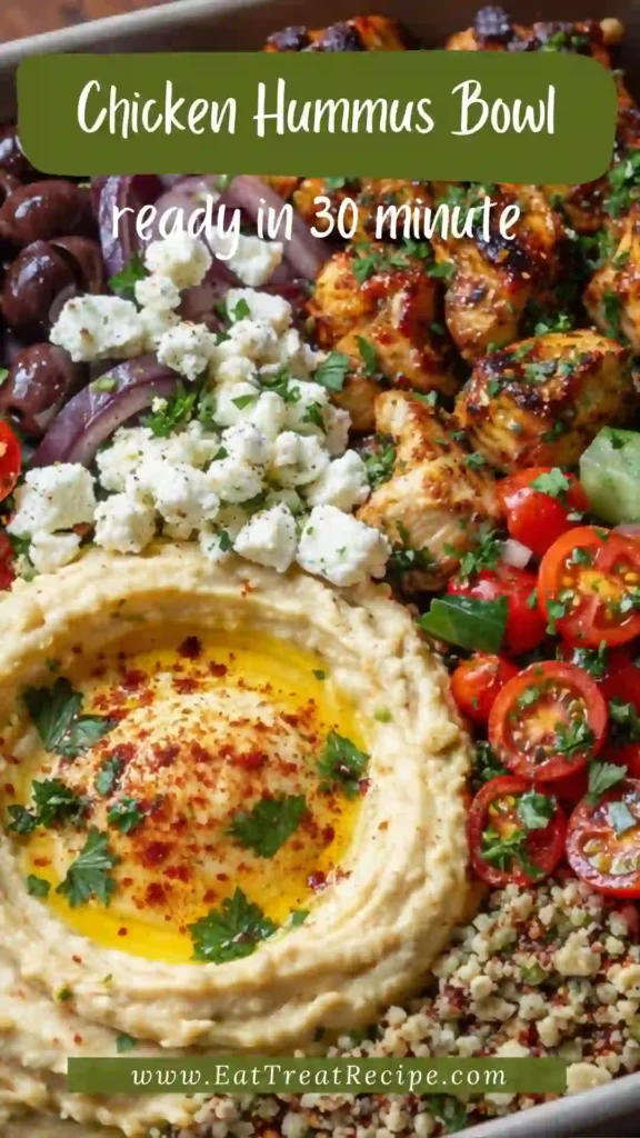 Chicken Hummus Bowl (Healthy Mediterranean Protein Bowl)