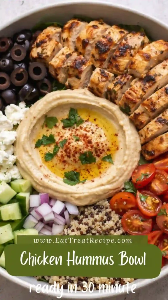 Chicken Hummus Bowl (Healthy Mediterranean Protein Bowl)