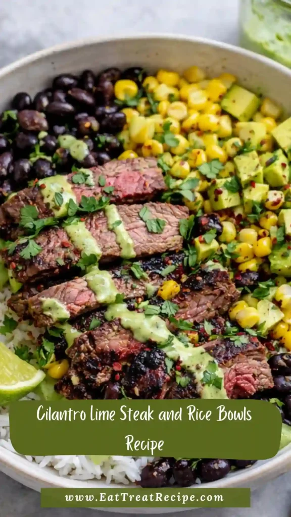 cilantro lime steak and rice bowls recipe hero bowl