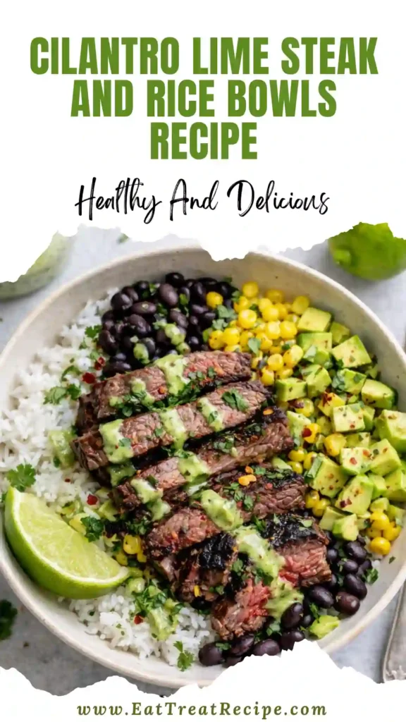 cilantro lime steak and rice bowls recipe hero bowl