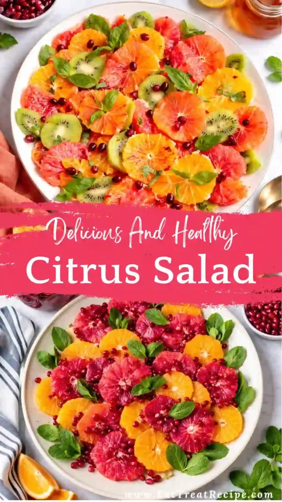 citrus salad with oranges grapefruit and pomegranate seeds