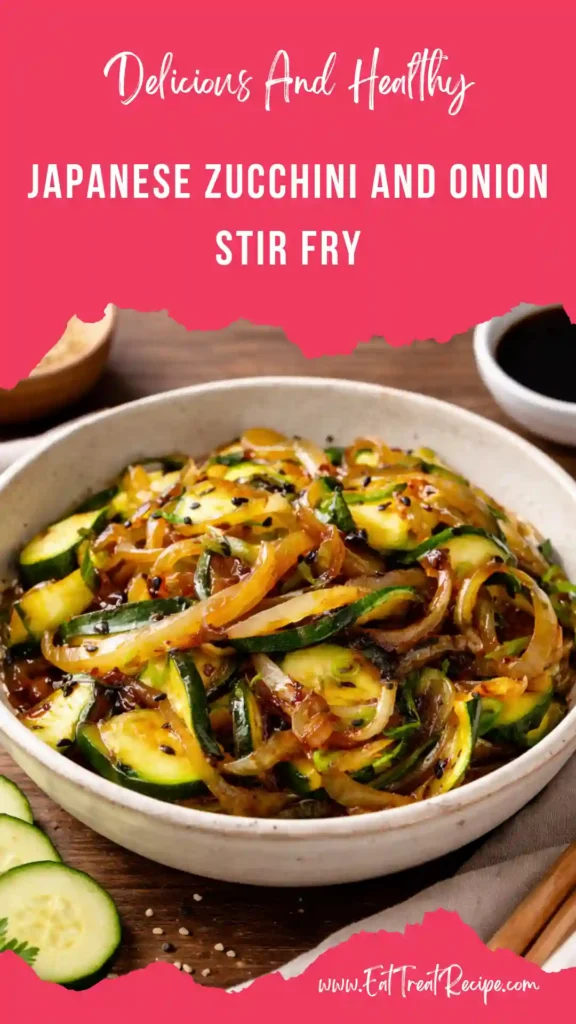 japanese zucchini and onion stir fry glossy texture modern pan