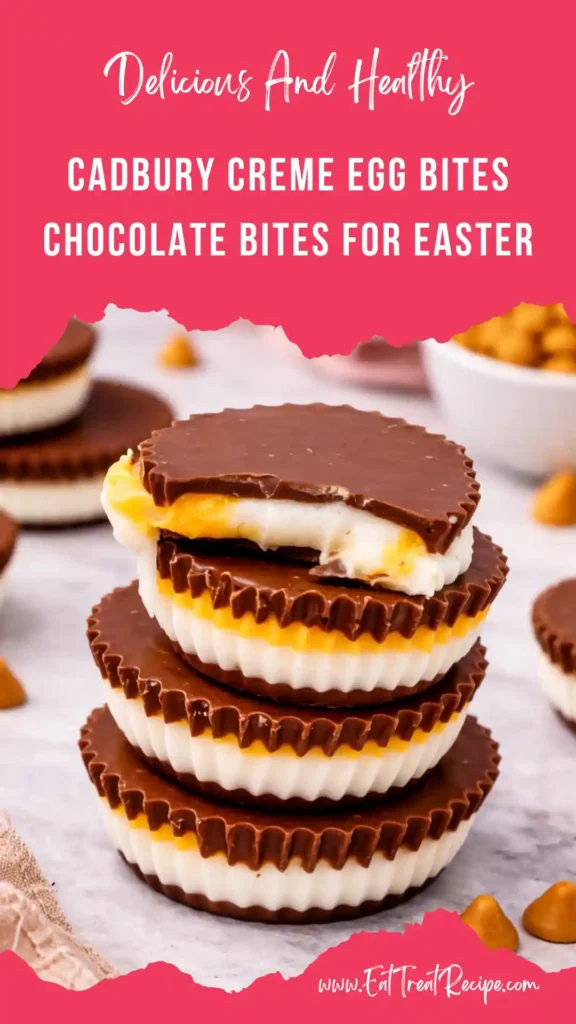 cadbury creme egg bites smooth chocolate shell creamy filling close up