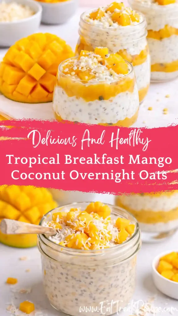 mango coconut overnight oats creamy jar breakfast