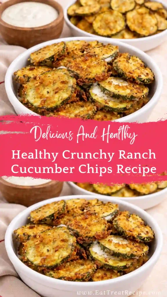 crunchy ranch cucumber chips crispy golden texture close up