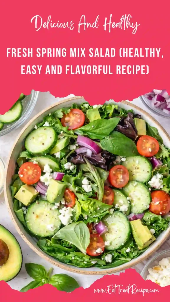 fresh spring mix salad with strawberries and feta