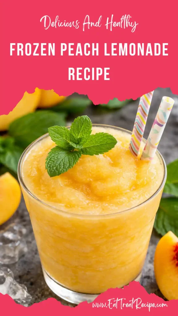 frozen peach lemonade slush drink refreshing summer glass