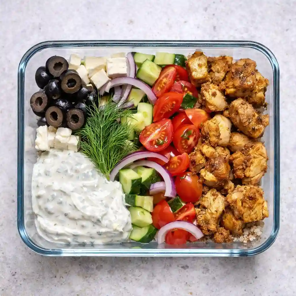 high protein mediterranean chicken boxes recipe