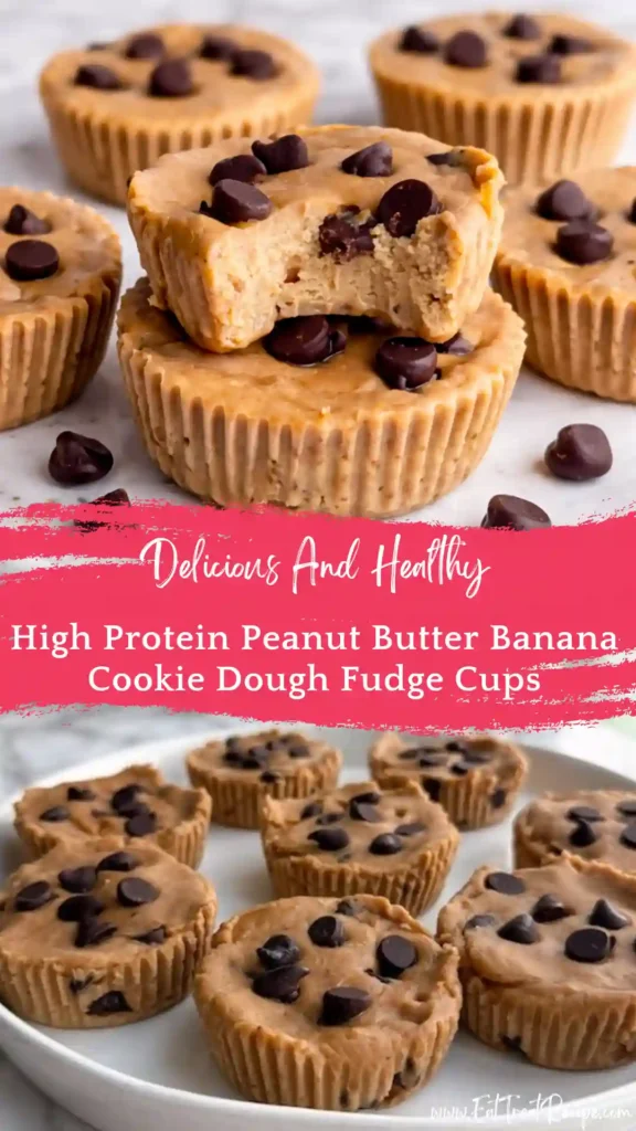high protein peanut butter banana fudge cups chocolate snack