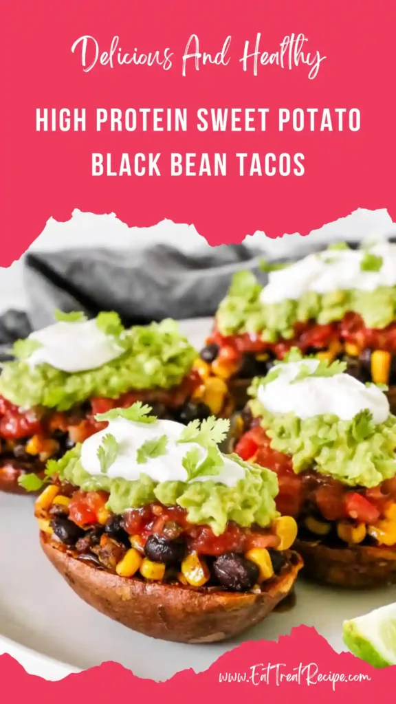 high protein loaded black bean taco sweet potatoes vegan bowl