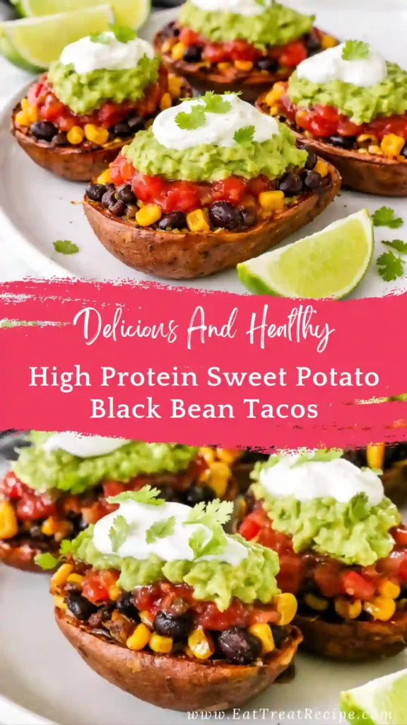high protein loaded black bean taco sweet potatoes vegan bowl