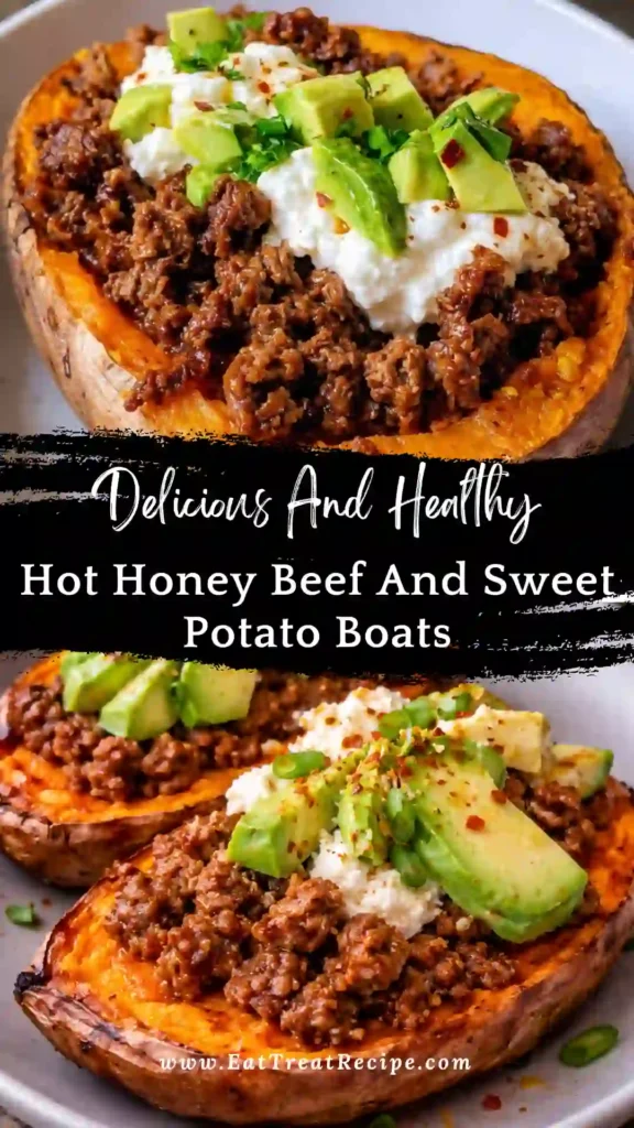 hot honey beef and sweet potato boats recipe