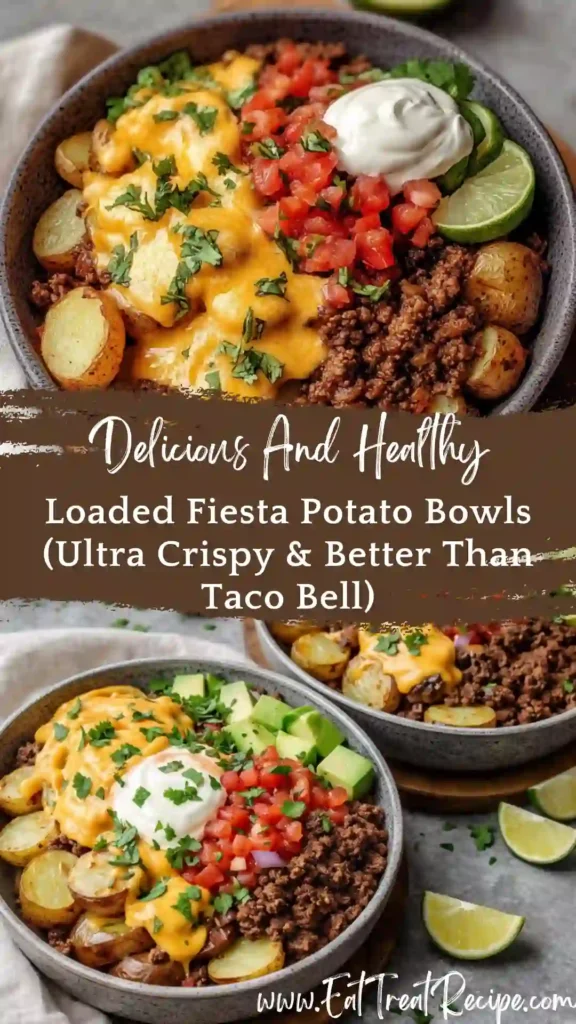 Loaded Fiesta Potato Bowls crispy cheesy