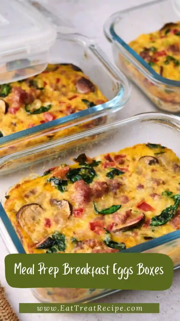 healthy meal prep breakfast eggs boxes