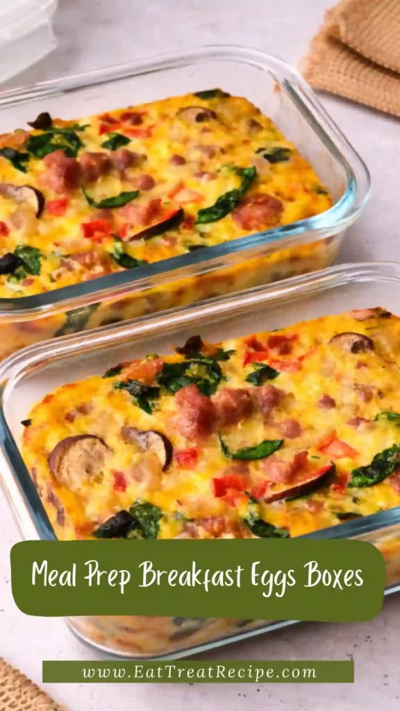 healthy meal prep breakfast eggs boxes