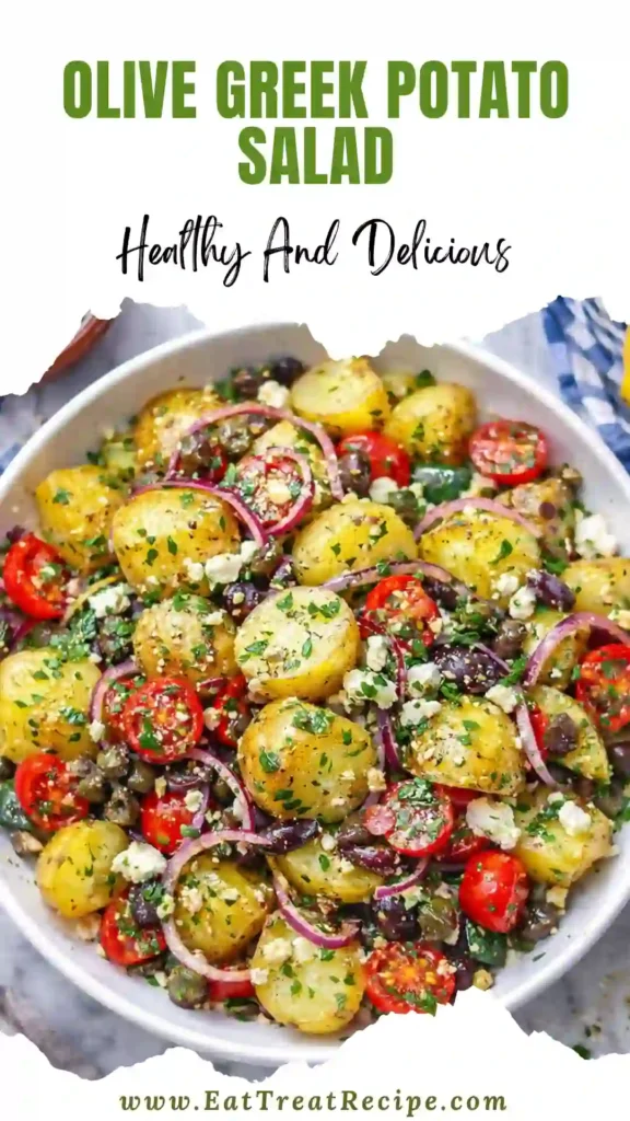 olive greek potato salad with feta and kalamata olives