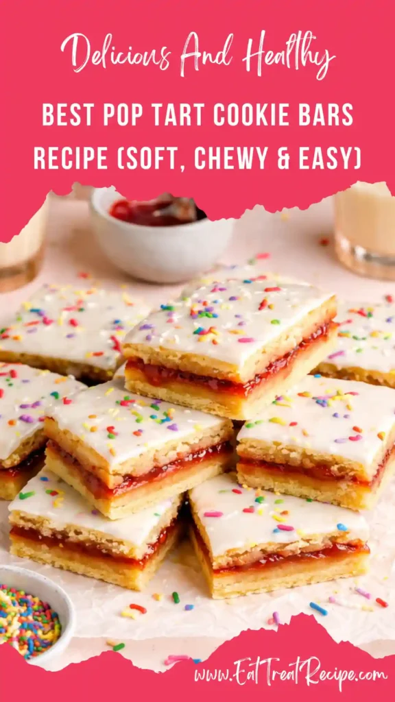 Pop Tart Cookie Bars stacked dessert