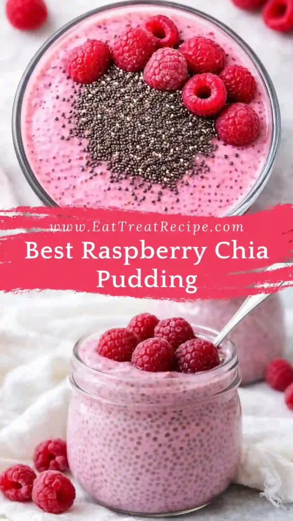 Raspberry Chia Pudding with Greek yogurt and fresh raspberries