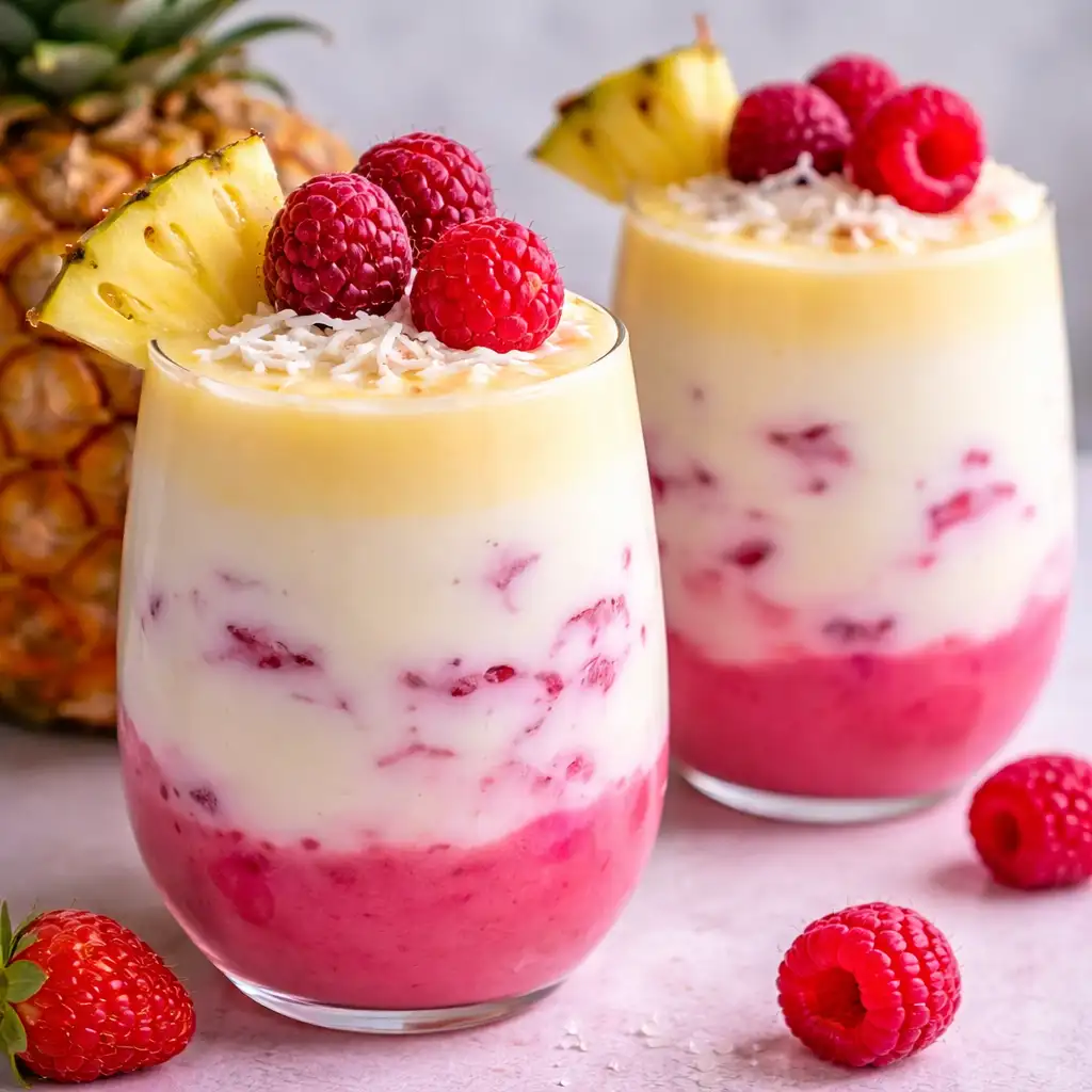 raspberry colada twist creamy tropical drink pink
