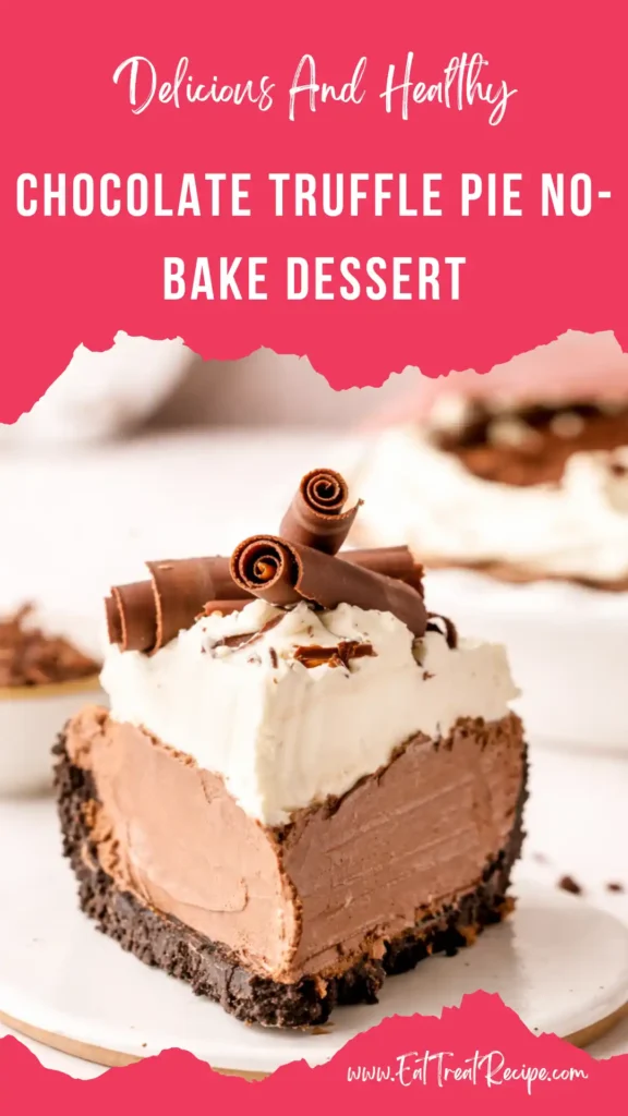 silky chocolate truffle pie slice with smooth ganache and glossy finish