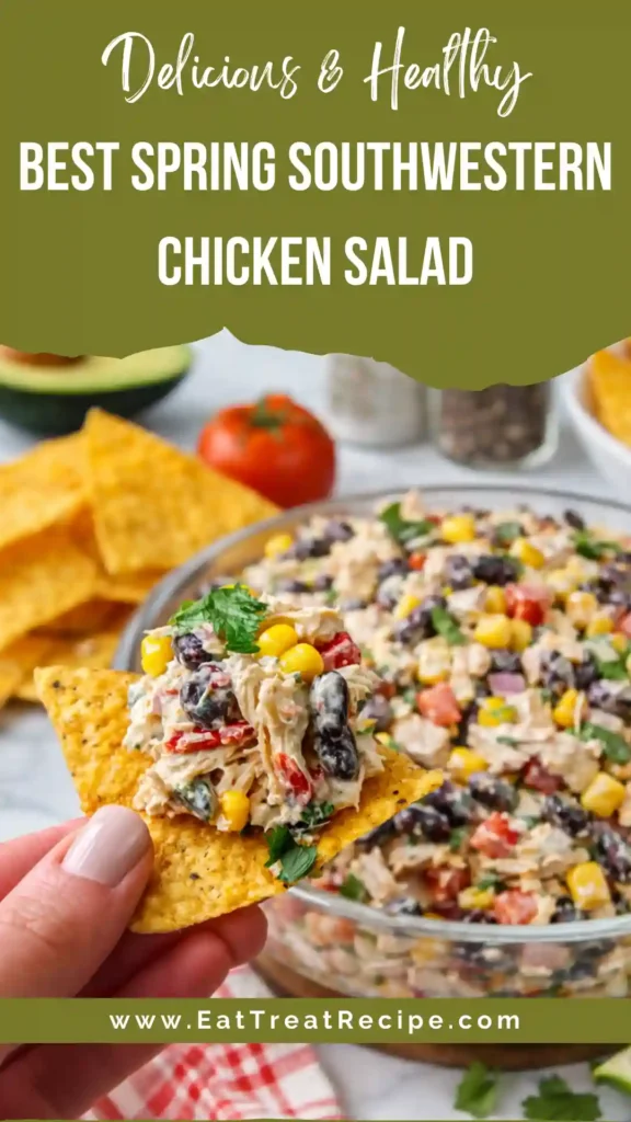 Best Spring Southwestern Chicken Salad with grilled chicken avocado corn and black beans