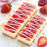 Strawberry Topped Philadelphia Cheesecake New York style tall slice