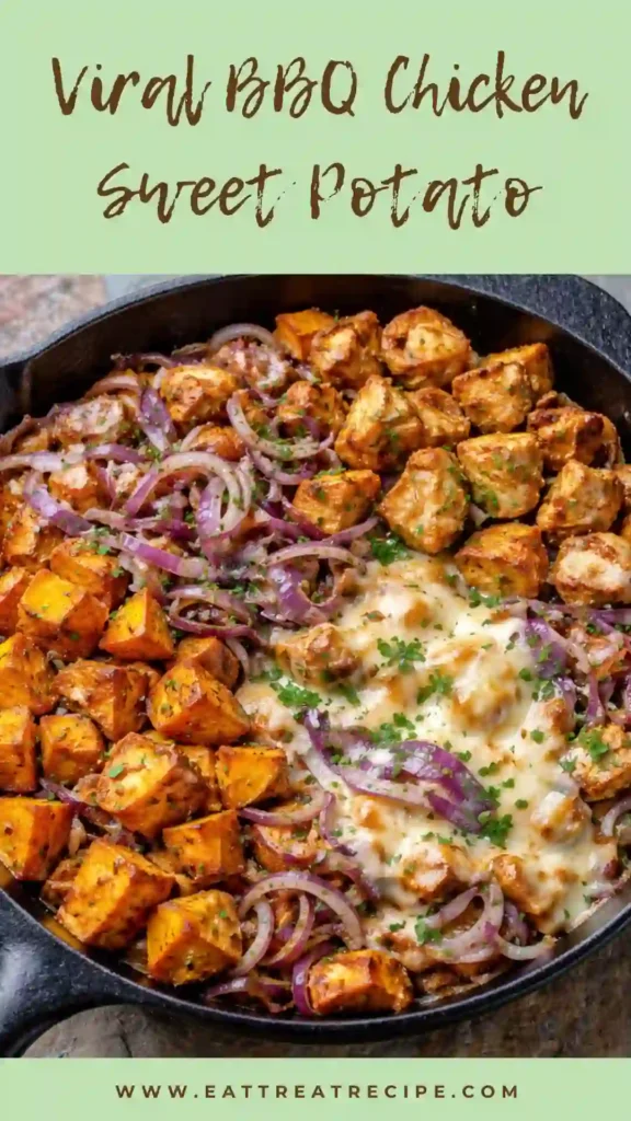 bbq chicken sweet potato skillet high protein one pan meal