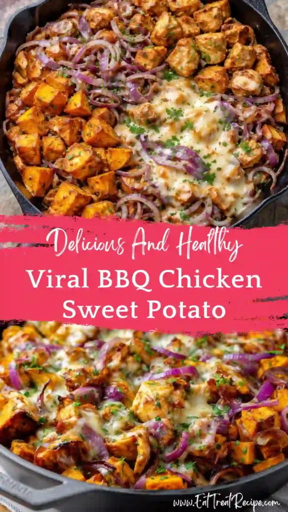 bbq chicken sweet potato skillet high protein one pan meal